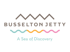 busselton jetty logo on white background