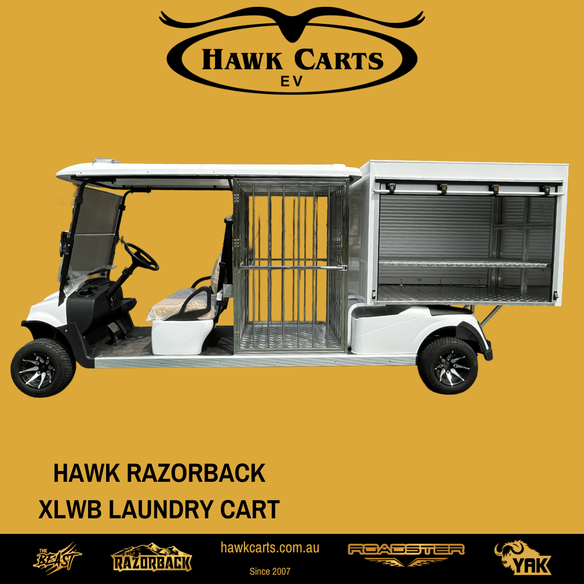 Hawk Razorback Linen Laundry XLWB Cart - Hawk Carts